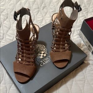 Vince Camuto Tan Strappy Heeled Sandals